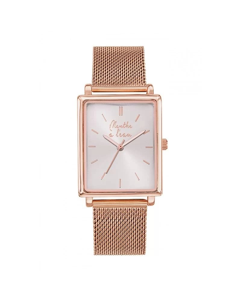 La Rectangle maille rose gold