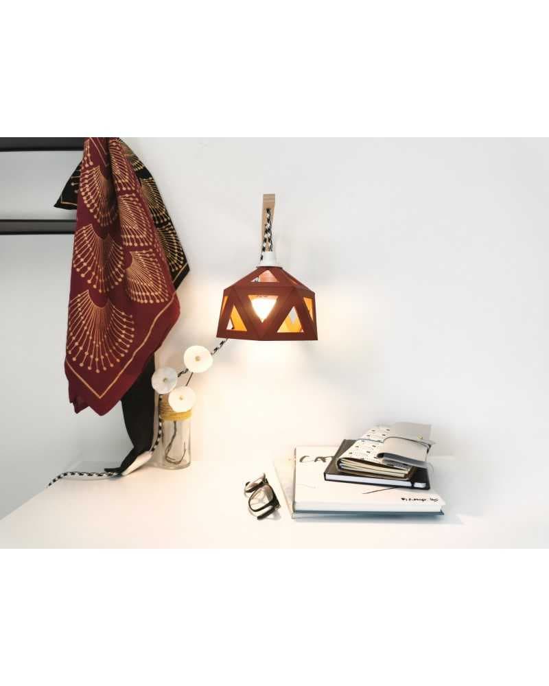 Applique lumineuse origami bordeaux