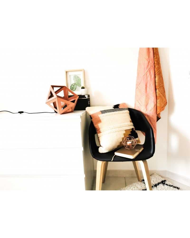 grande lampe origami cuivrée