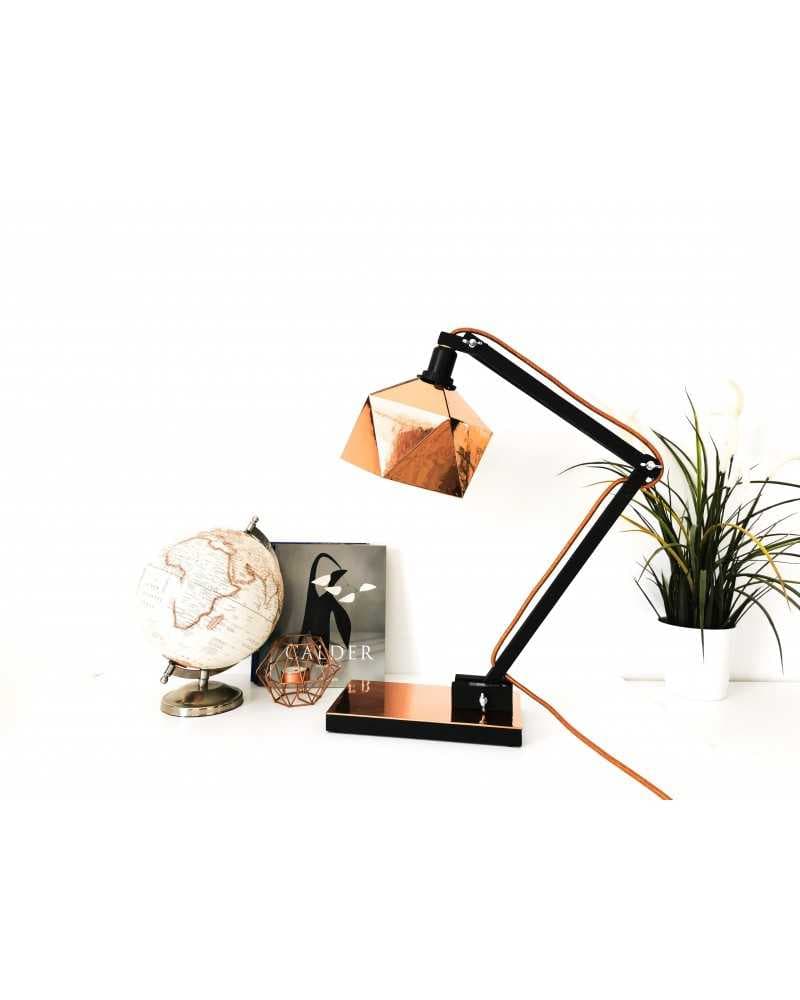 lampe de bureau Origami cuivrée