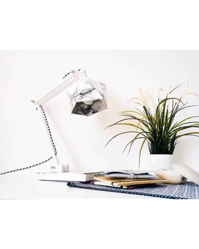 lampe de bureau Origami marbre blanc