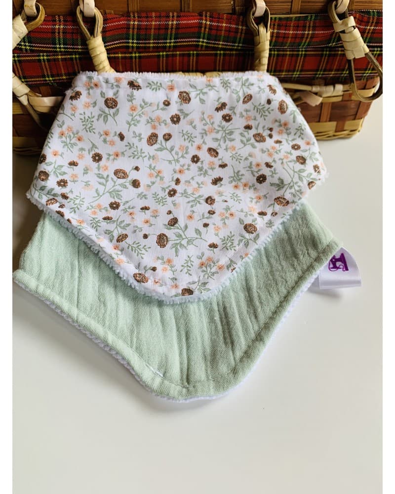 Duos de bandanas bébé motif fleuries